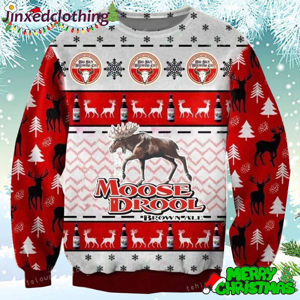 Moose Drool Brown Ale Christmas Ugly Sweater 